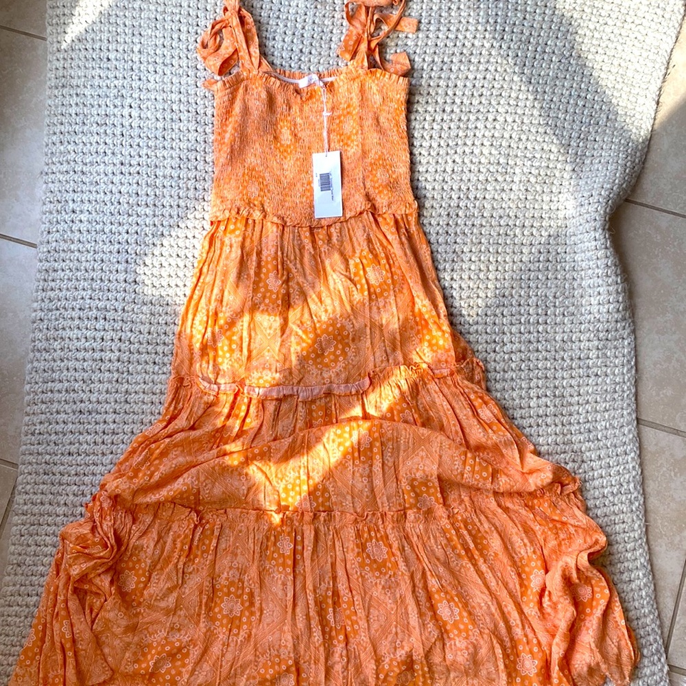 NWT Lush Smocked Tiered Maxi Dress